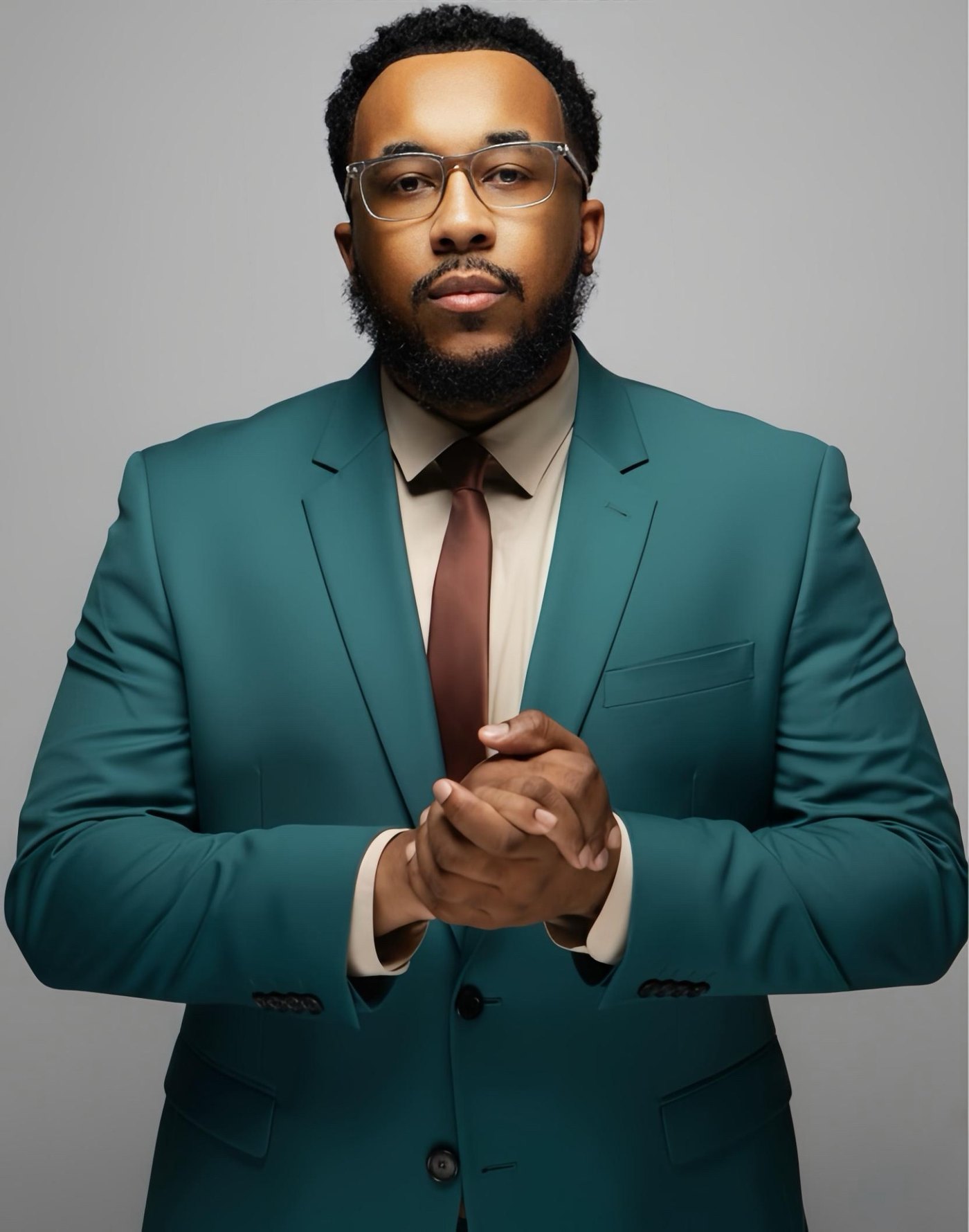 Prophet Andre Frazier in blue suit